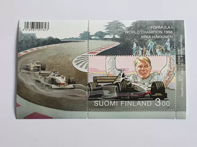 Finland 1999 Formula I World Champion 1998 Mika Häkkinen miniature sheet