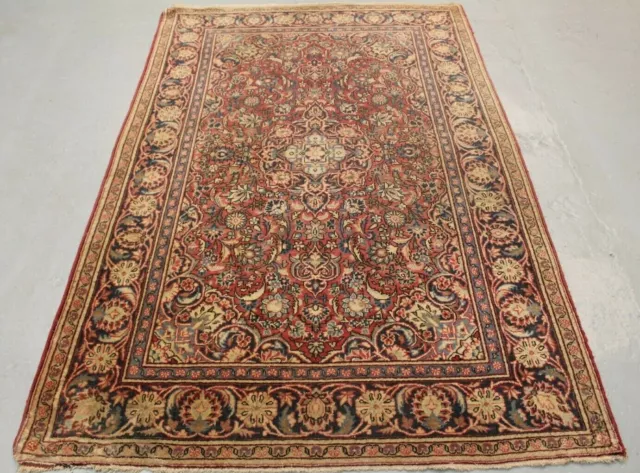 Old Handmade Traditional Parsian Kashaan Wool Rug 213cm x 137cm