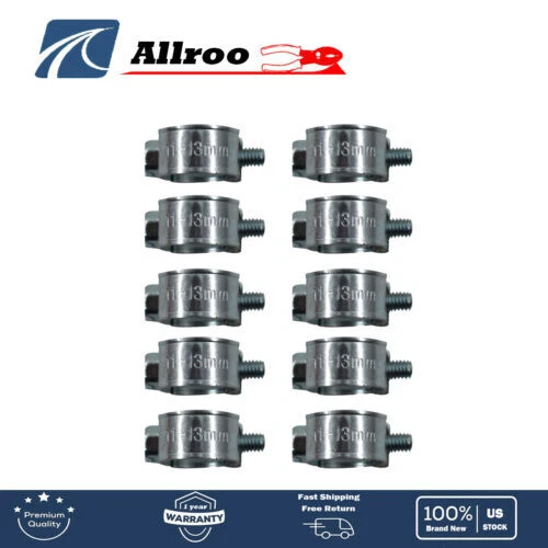 1/4"（11mm-13mm)10 Pcs Fuel Injection Gas Line Hose Clamps Clip Pipe
