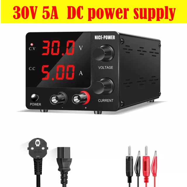 0-30V 5A adjustable Lab DC power supply Bench Variable Programmable power Source