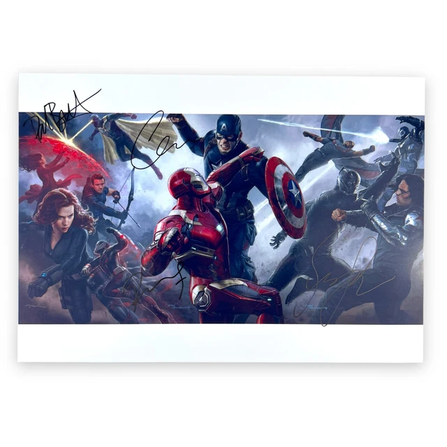 ROBERT DOWNEY JR, CHRIS EVANS, PAUL BETTANY & Others Signed 8x11 Photo COA (RA)