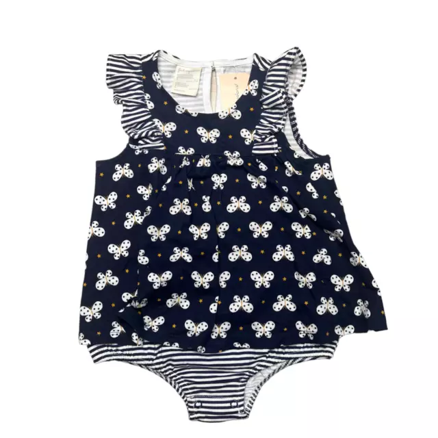 First Impressions Baby Girls Size 24 Months Navy Blue Butterfly Skirted Bodysuit