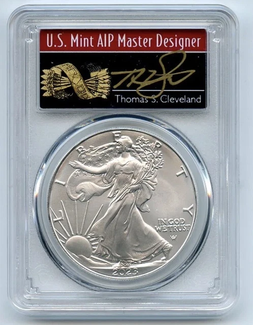 2023 $1 American Silver Eagle 1oz PCGS MS70 FS 1 of 500 Thomas Cleveland Arrows