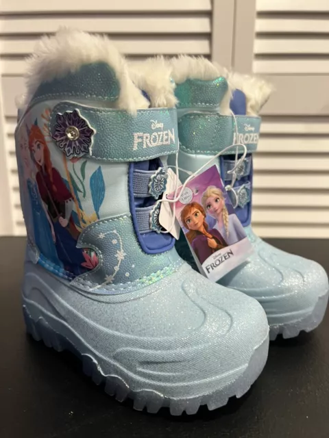 Disney FROZEN Blue LED Light Up Girls Toddlers Winter Boots. FREE SHIPPING!