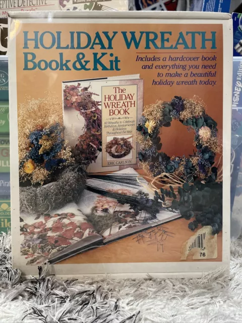 Holiday Wreath Book And Kit Floral Art and Craft Seasonal Decor Vintage 1993 NEW