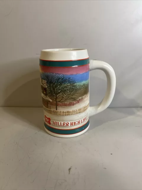 Vintage Miller High Life Holiday Beer Mug Stein "To Be Best Holiday Traditions"