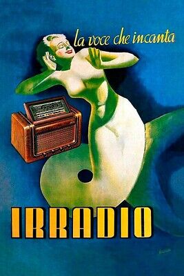 Poster Manifesto Locandina Pubblicitaria Stampa Vintage Irradio Arredo Ufficio