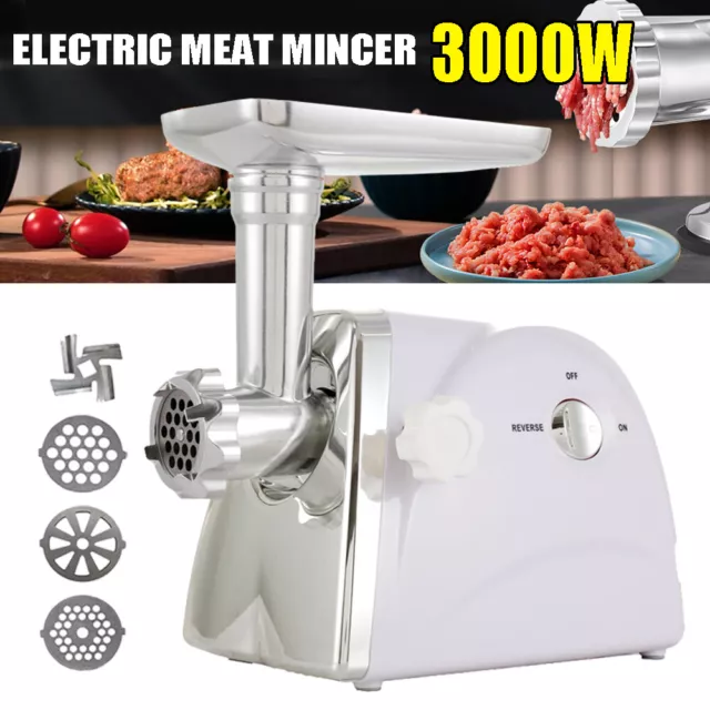 Electric Meat Grinder 3000W Sausage Maker Filler Mincer Kitchen Mincing Machine