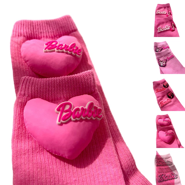 Pink Barbie Socks Autumn Winter Knitted Stockings Women Girls Xmas Party Gift UK