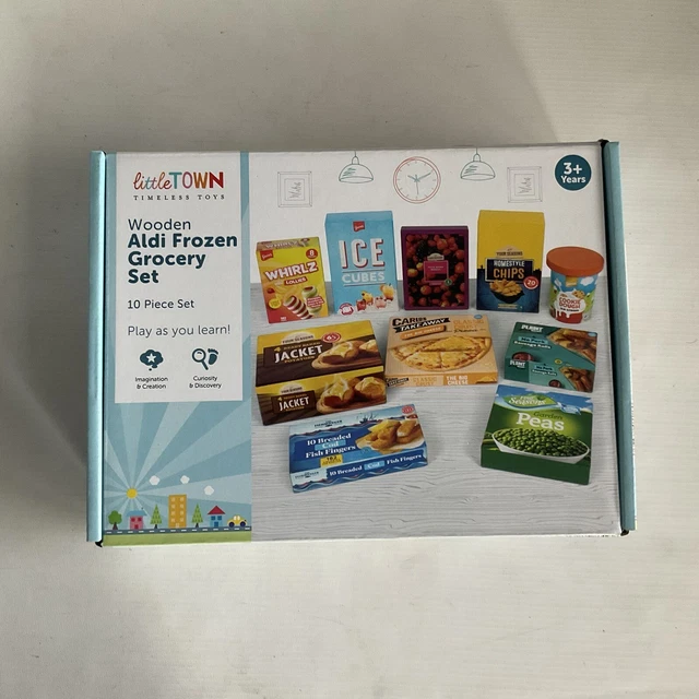 LITTLE TOWN ALDI Frozen Grocery Set Play Food Wooden Toys £20.00