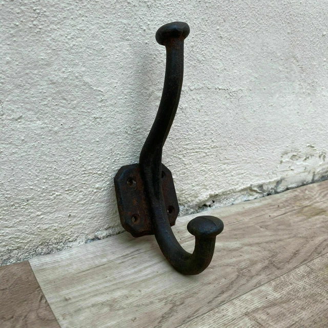 Vintage Antique Cast Iron French Portmanteau Coat & Hat Hook 08112023