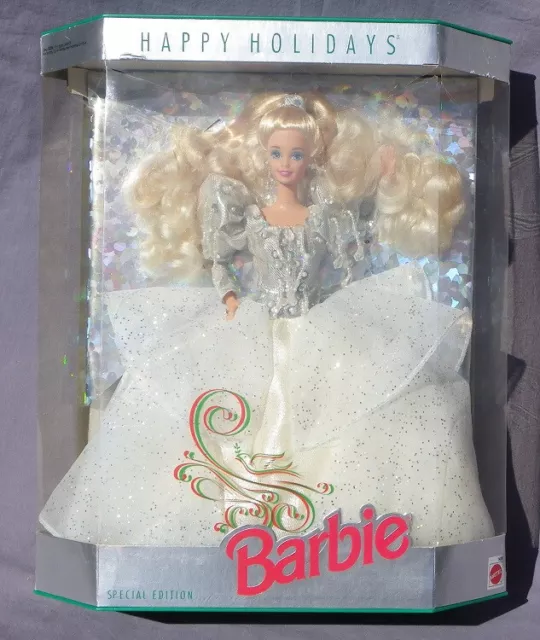BARBIE HAPPY HOLIDAYS Joyeux Noel 1992 Mattel 1429 poupée boite fendue et  jaunie EUR 120,00 - PicClick FR