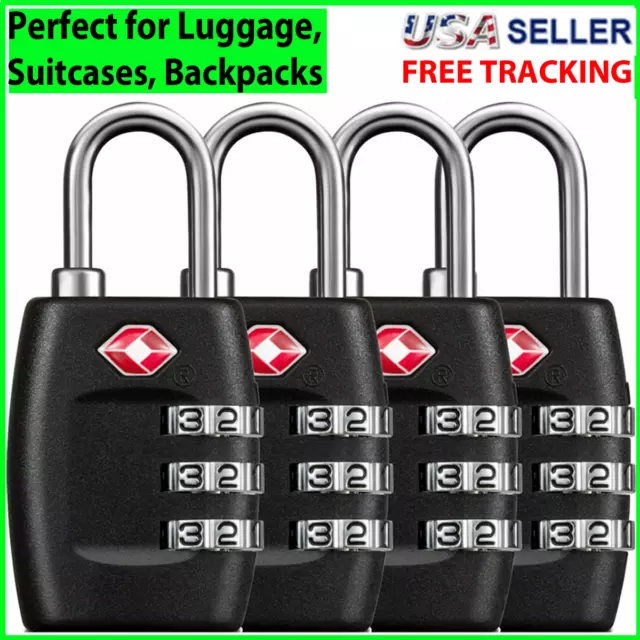 TSA Lock Suitcase Travel Luggage 3 Digit Combination Reset Padlock Backpack New