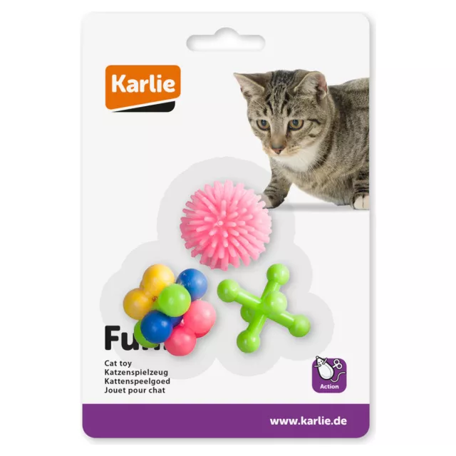 Karlie Flamingo Jouet pour Chat Gummi-Katzenspielzeug 3er Set, Neuf