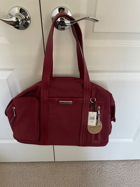 Samantha Brown TO GO Multi Compartment Travel Tote MEDIUM Size !!  BURGUNDY  nwt 3