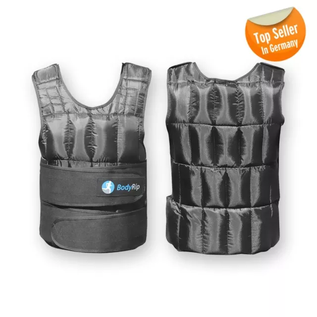 BodyRip Neoprene Adjustable Weighted Vest 5-30kg One Size Weight Loss Workout