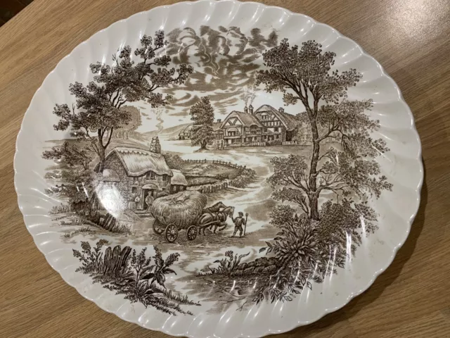 Ridgway Ironstone Staffordshire Hayride Meat  Serving Oval Large Plate Platter