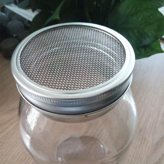 4 pz coperchio a rete per barattoli da incasso bicchieri germinali con coperchio a setaccio vetro da incasso