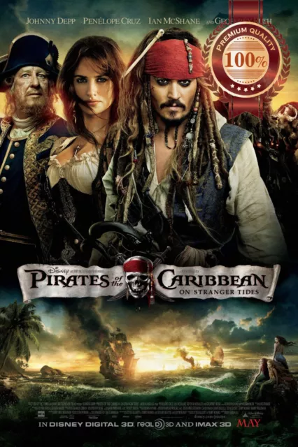 Pirates Of The Caribbean 4 On Stranger Tides 2011 Movie Print Premium Poster