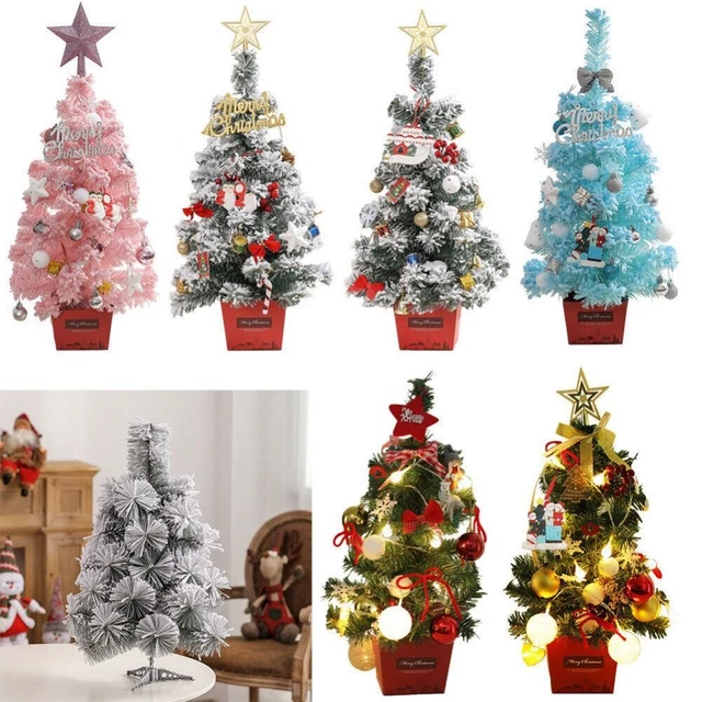 50/60cm Navidad Escritorio Hogar Decoración con Luz Árbol de Navidad Mini Árboles PVC