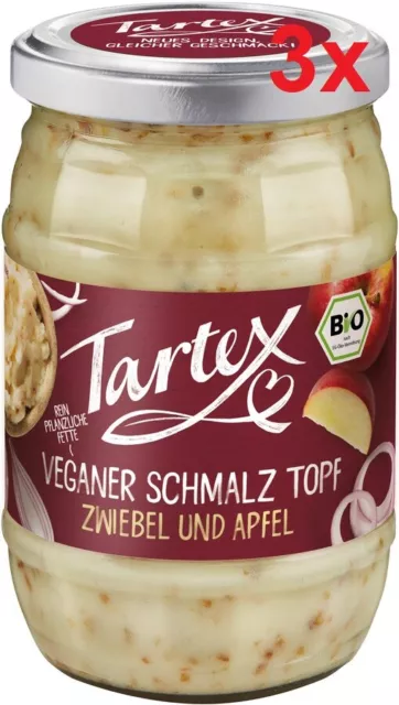 Tartex Veganer Schmalz Topf mit Zwiebeln & Äpfeln bio 3 x 250 g