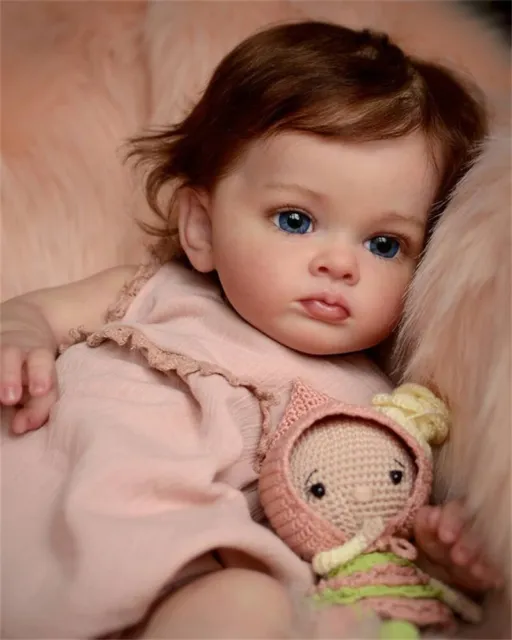 Silicone Reborn Baby Doll Full Body Soft Vinyl Realistic Newborn Girl Dolls 55cm