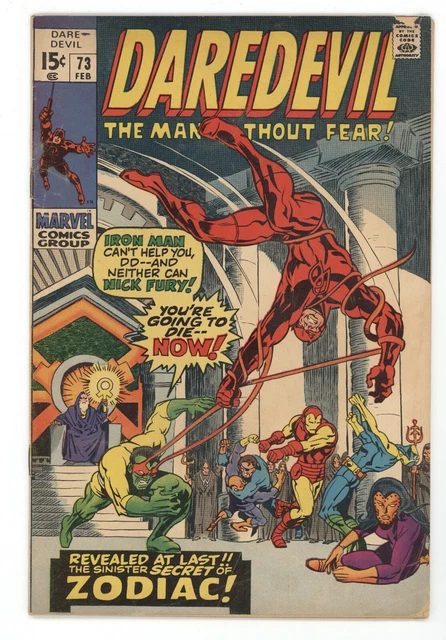 Daredevil 73 1st Series Marvel 1971 VG Iron Man Captain America Thor