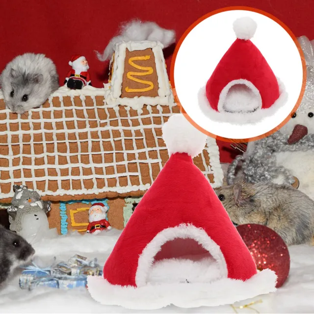 1PC Hamster Nest Winter Bett Pet Warme Betten Weihnachten Nester Haustierhaus