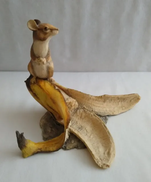 Border Fine Arts Mouse On Banana Figurine R. Ayres 1985 Scotland Perfect Vintage