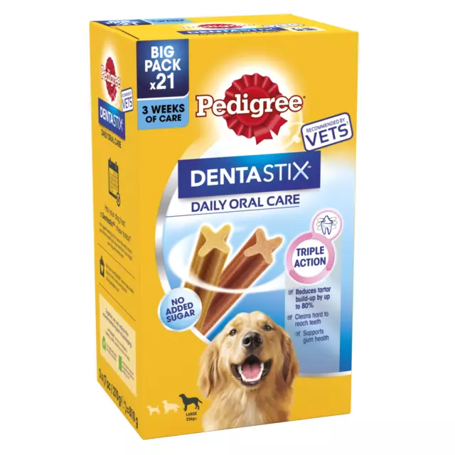 Masticaciones dentales diarias DentaStix para perros grandes 21 palos