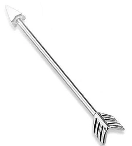 Body Accentz Industrial Bar 316L Surgical Steel Arrow Industrial Barbell 14 Gaug