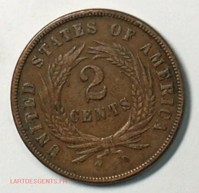 US 1871 two Cent copper civil war, lartdesgents (USA) p1193/23