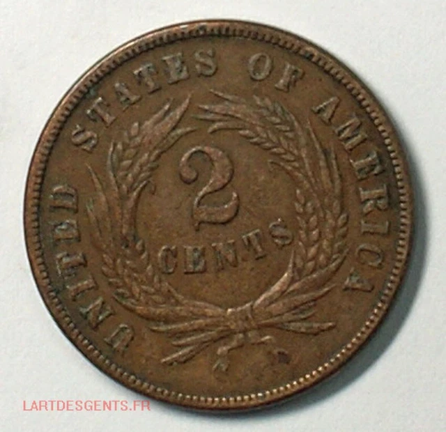 US 1871 two Cent copper civil war, lartdesgents (USA) p1193/23 US 1871 two Cent copper civil war, lartdesgents (USA) p1193/23