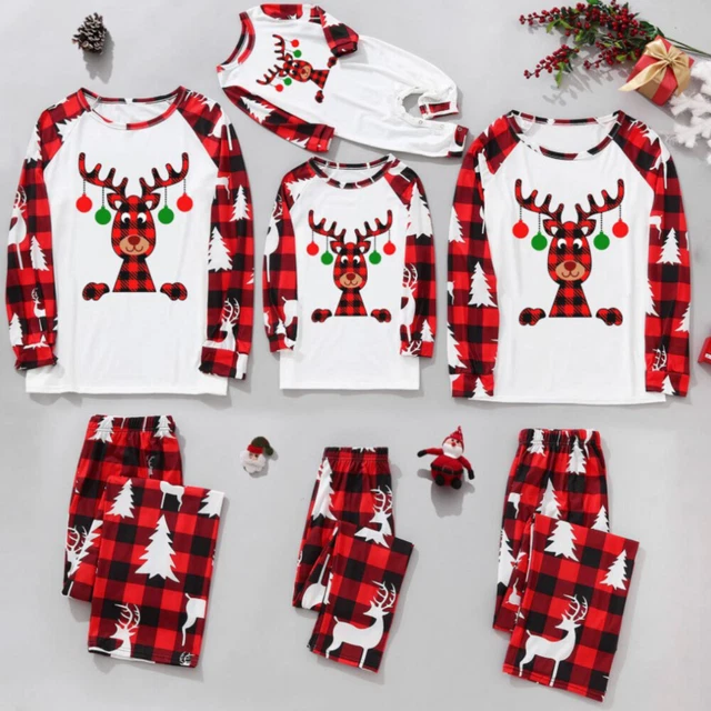 New Family Christmas Matching Pajamas Kids Adult Pyjamas Xmas Nightwear PJs Sets