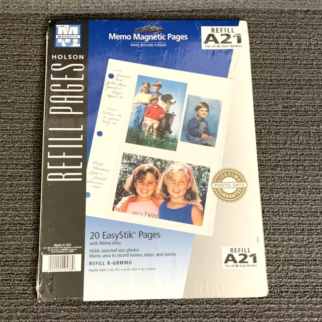 Holson 20 Easystik Pages Recarga A21 Se adapta a todos los A Estilo Encuadernos Recarga R-GRMMO Nuevo