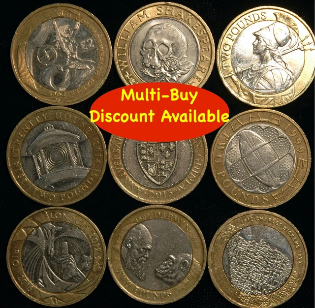 Two Pound £2 1999 - 2020 Commorative Choose your Date - British Coin Hunt (T103)