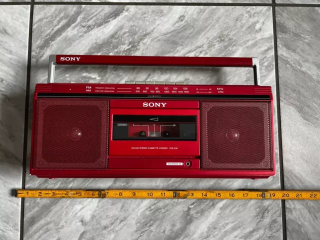 Sony Sports CFS-230 Radio Works Powers On 1990s Red Vintage RARE Tape Player