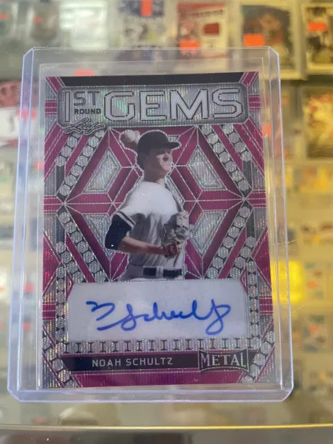 2022 Leaf Metal Baseball 1st Round Gems Auto Pink Mojo #RG-NS1 Noah Schultz /4