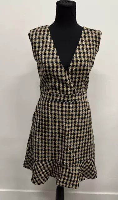 Derek Lam 10 Crosby, Women's Sleeveless Checkered Dress, Tan,  Size 4, NWOT