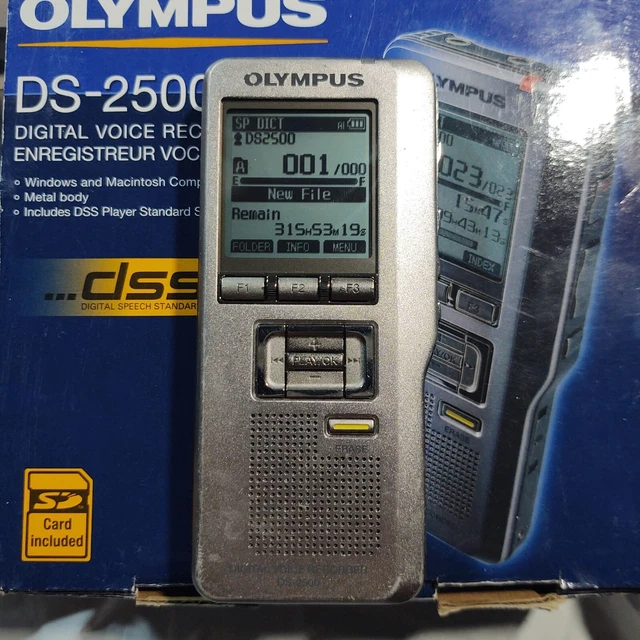Olympus DS-2500 Handheld Digital Voice Recorder W/4GB SD Card Unused Accessories