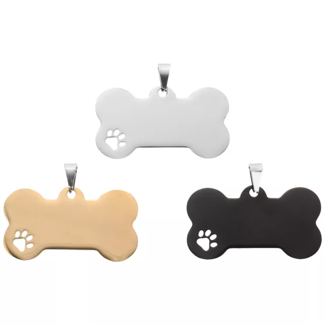 3 Pcs Plaques D'identité Liste D'animaux Compagnie Chiot Animal Pendentif