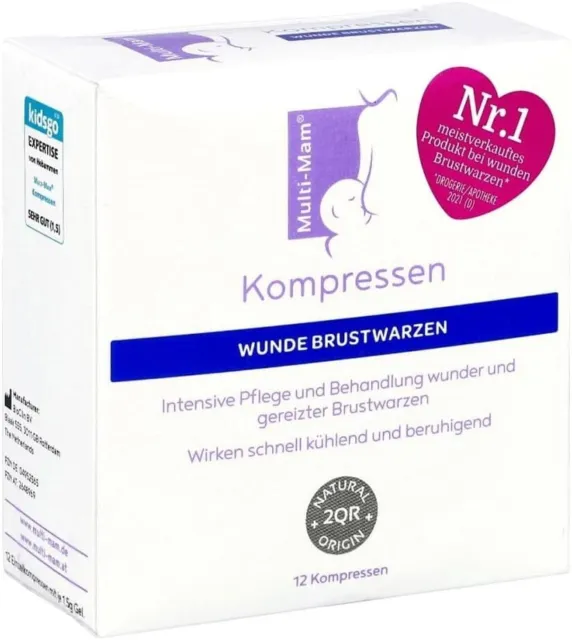 Multi-Mam Kompressen Wunde Brustwarzen 12 Einzelkompressen mit je 1,5g Gel OVP