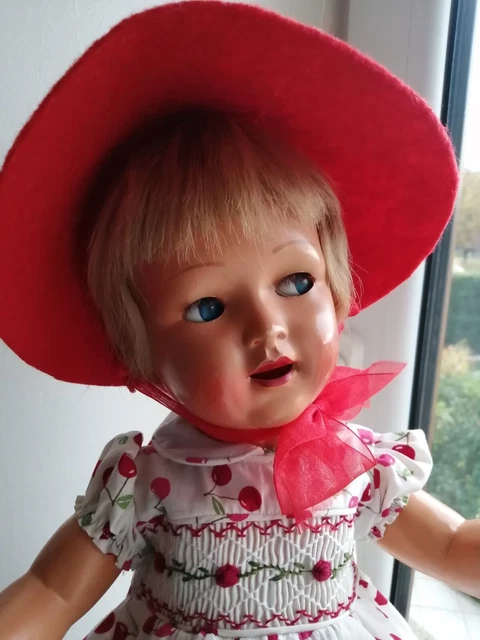 Grande Poupée Ancienne 60 Cm – Yeux Fixes – Porcelaine Et Celluloïd – France