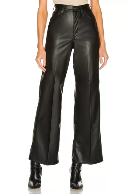 LEVIS PREMIUM WOMENS 70s High Rise Flare Pants Faux Leather Black 30 32 ...