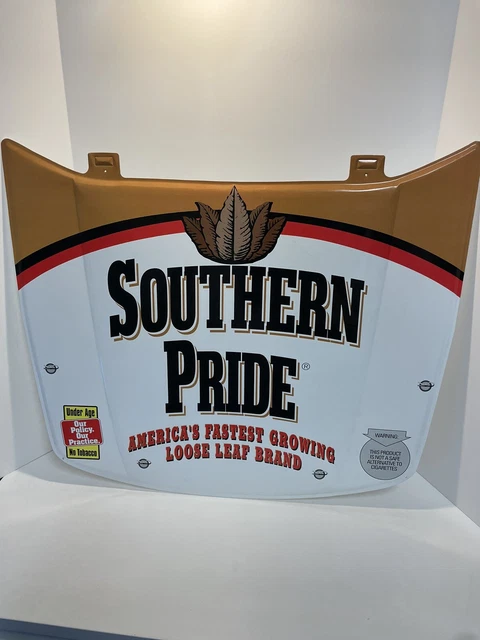 SOUTHERN PRIDE LOOSE Leaf Chewing Tobacco Car Hood Shape Large Metal Tin  Sign $600.00