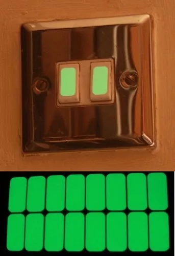 Luminescent Glow in the Dark Vinyl Light Switch Stickers (48 Pack) Home Decor