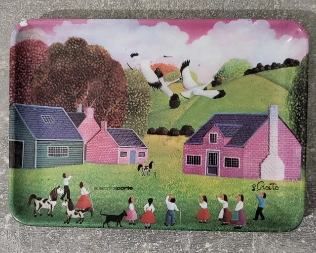 Petit Plateau Vide-poche Vintage - Blanche Porte - Décor Rural Naïf - 15x10,5 Cm