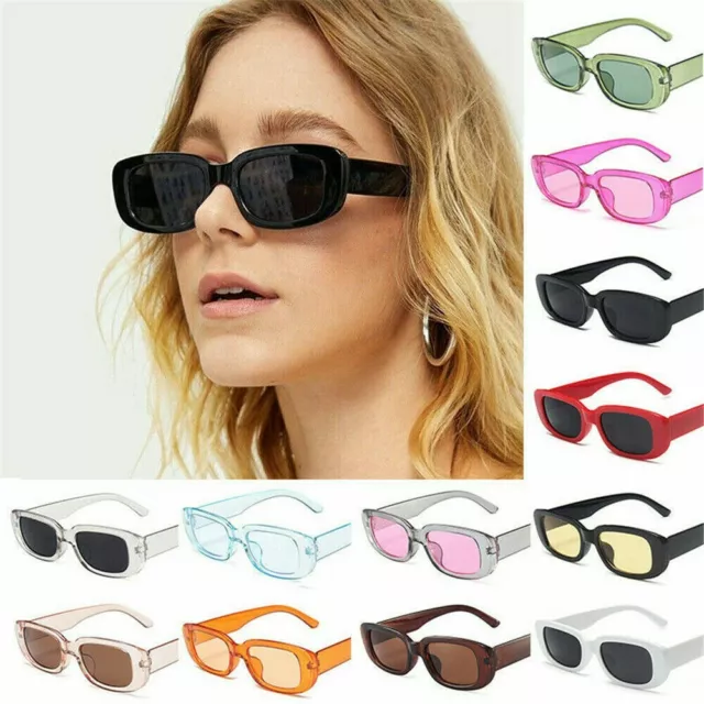 Vintage Sunglasses Retro Fashion Rectangle Square Sunglasses Shades Ladies UV400