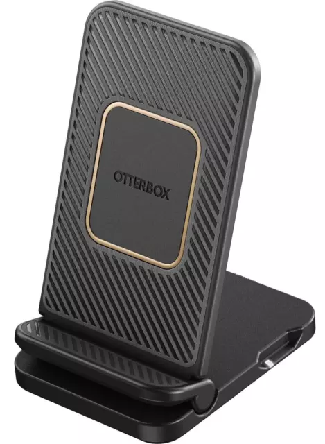 OtterBox Folding Wireless Charging Stand - Black + Cable & USB Wall Plug