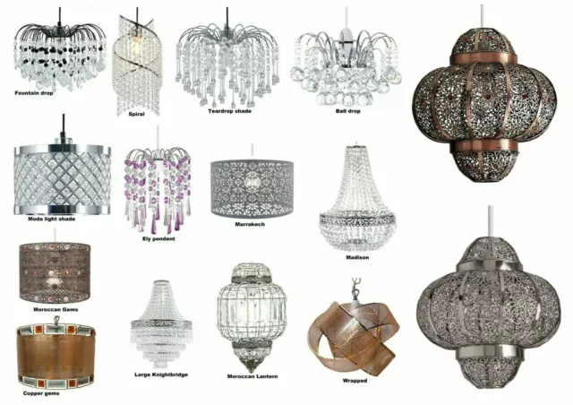 New Chandelier Ceiling Light Shade Droplet Pendant Acrylic Crystal Lampshade